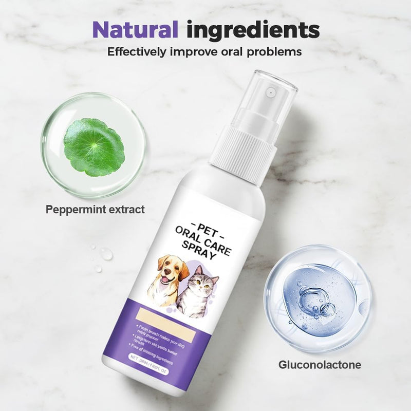 Wanban Cat and Dog Dental Care Spray, Removes Tartar, Freshens Breath, Oral Care, 2 Pack
