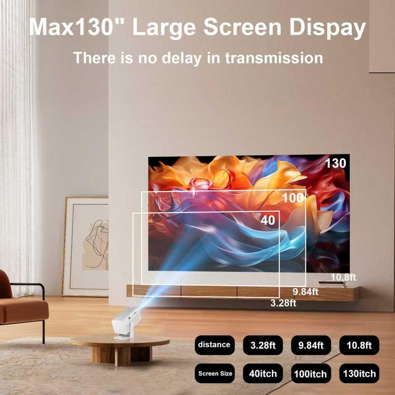 Mini Projector with WiFi and Bluetooth,Support Movie Projector 1080P HD,Auto Keystone Correction,135° Rotatable,Portable Projector Compatible with Smartphone, TV Stick, Laptop, HDMI, USB