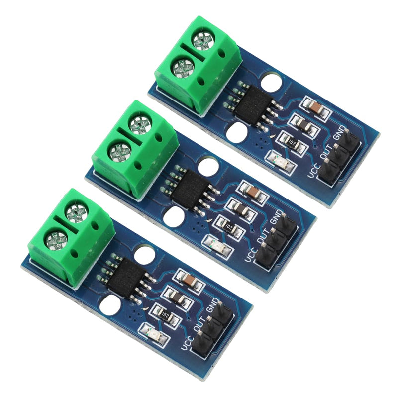 ACS712 5A Range Current Sensor Module chip ACS712ELC-05B Hall Current Sensor Current Measuring Module with Power Indicator for Arduino (Pack of 3PCS)