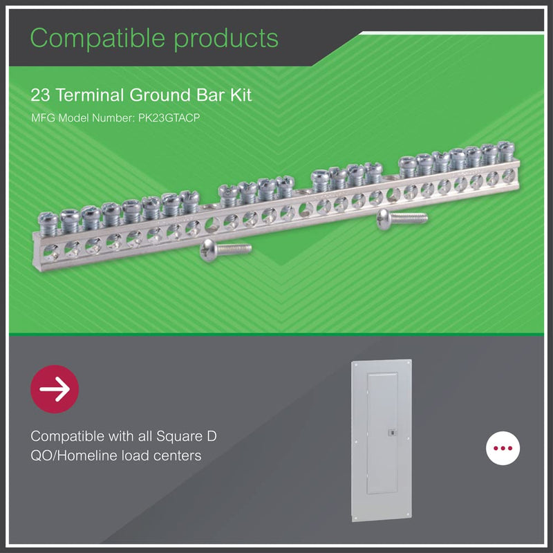 Square D - PK23GTACP 23 Terminal Load Center Ground Bar Kit Pack of 1 ...