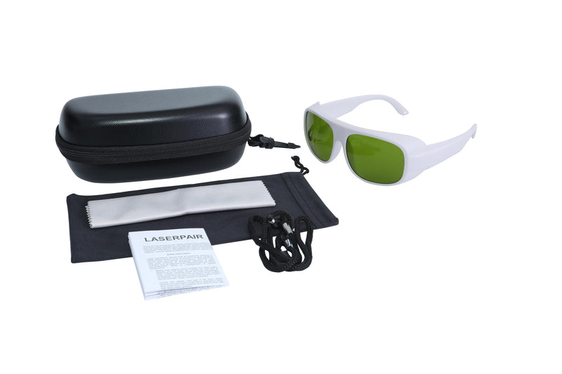 LaserPair 755/808/1064nm Laser Safety Goggles with White Frame for Alexandrite, Diode & Nd:YAG Protection, CE EN207