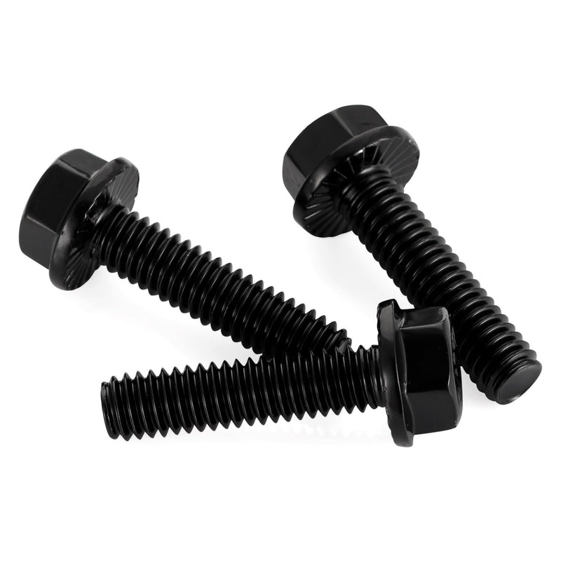 5/16-18 x 2" Flanged Hex Head Bolts Flange Hexagon Screws, Stainless Steel 304 Black Finish, Fully Threaded, 10 PCS 5/16-18 x 2"