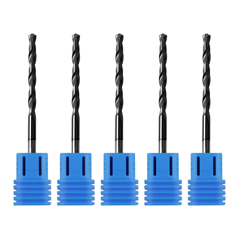 5Pcs 1/8" Solid Carbide Drill Bit, Drill Bits with TiAlN Coated and 2 Flute, Tungsten Carbide Drill Bits Straight Shank Drilling Tool for Stainless Steel Alloy Steel, 118° Point Angle 1/8in 5