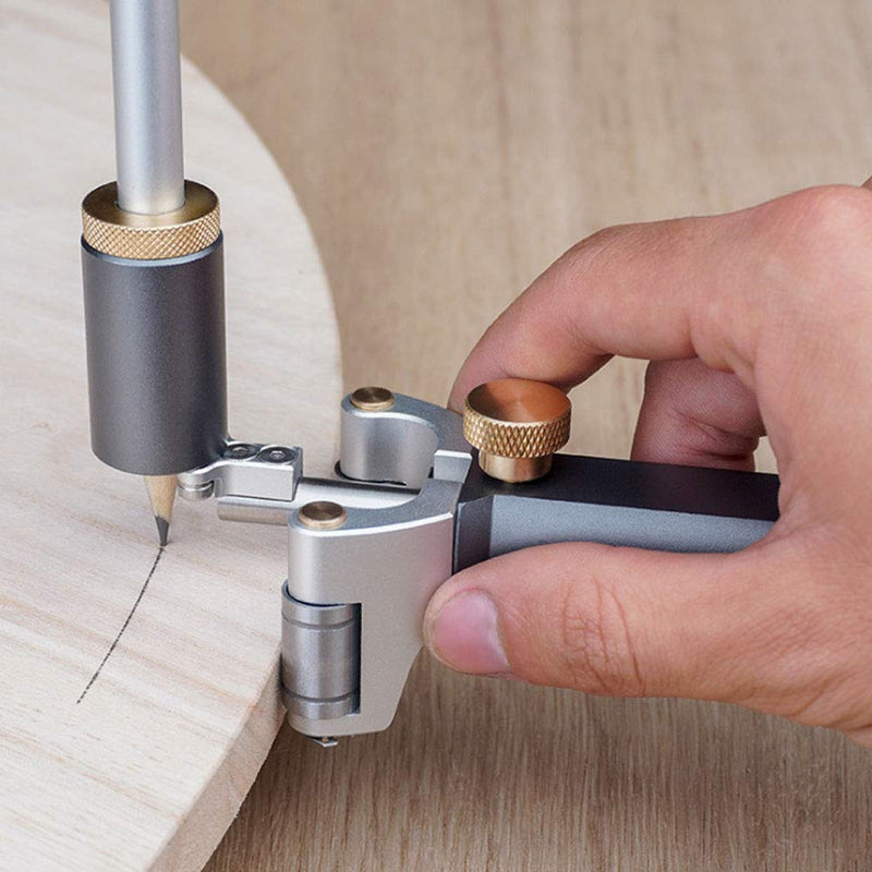 Marking Wheel Marking Draw Circle Linear Arc Scriber Tool Dual-Purpose Sliding Mark Scraper for Wood Iron Metal