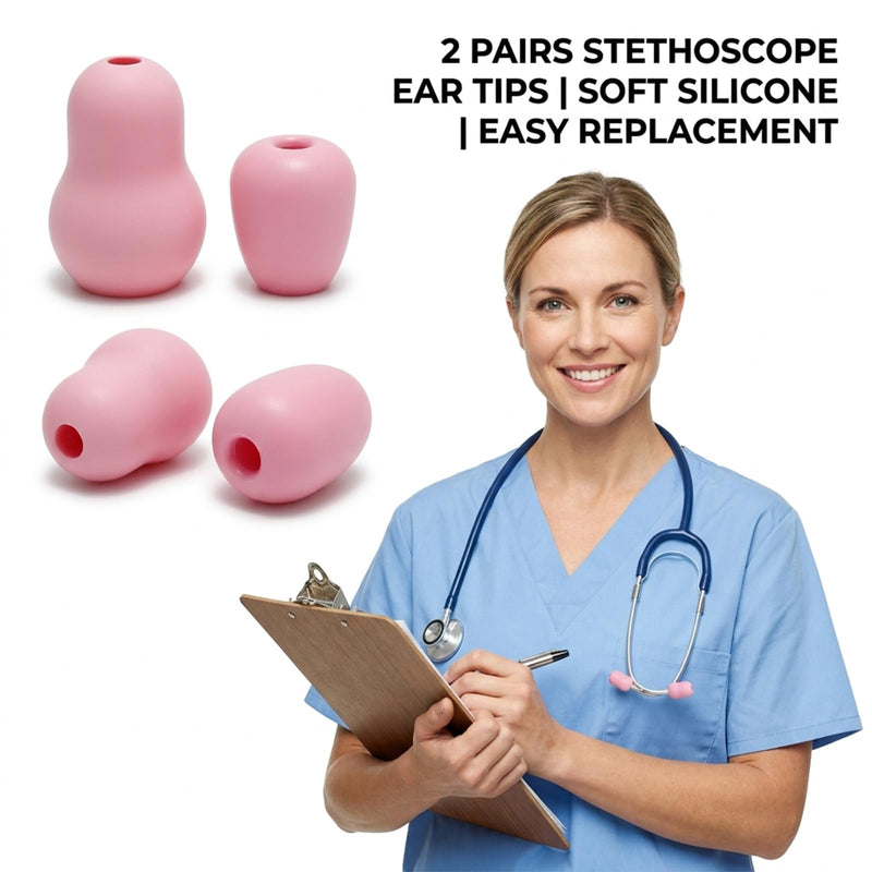 4 Pcs Stethoscope Ear Tips Replacement for Stethoscopes,Compatible with Littmann Eartips,Ear Piece,Replacement Parts for Classic III,Cardiology 3/4&IV,Small/Medium,Silicone Earplug (pink) pink