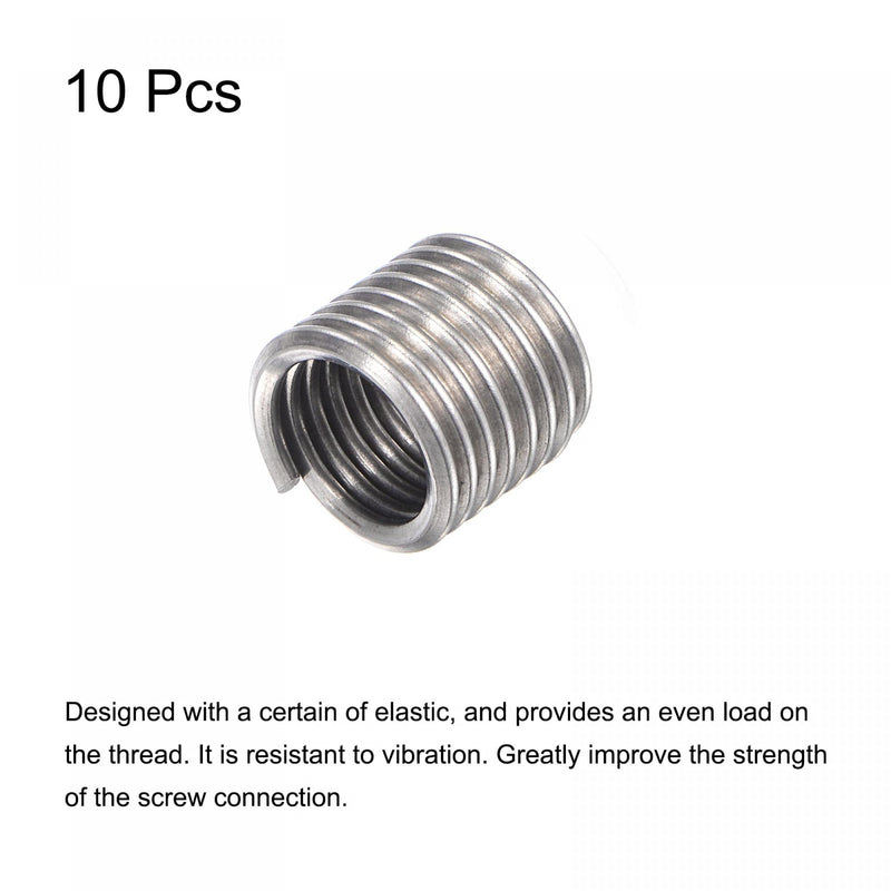 uxcell Wire Thread Inserts 3/8-16 UNC 1.5D 304 Stainless Steel Helical Type Coiled Wire Screw Repair Threaded Sleeve Steel Sheath 10pcs