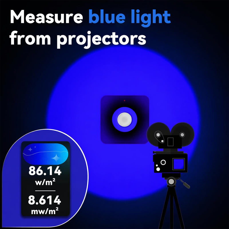 Blue Light Meter, Blue Light Irradiance Meter for Screens, LED Beauty Devices & Blue-Light Blocking Glasses, Up to 760,000 μW/cm²
