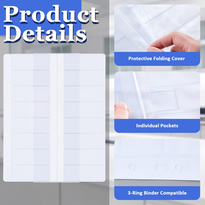 Sabary 10 Pack Microscope Slide Holder Pages for 3 Ring Binder, Holds 160 Standard 25 x 75 mm Glass Slides, Clear Slide Storage Sheets for Lab, School, Research, Specimen Collection Organizer