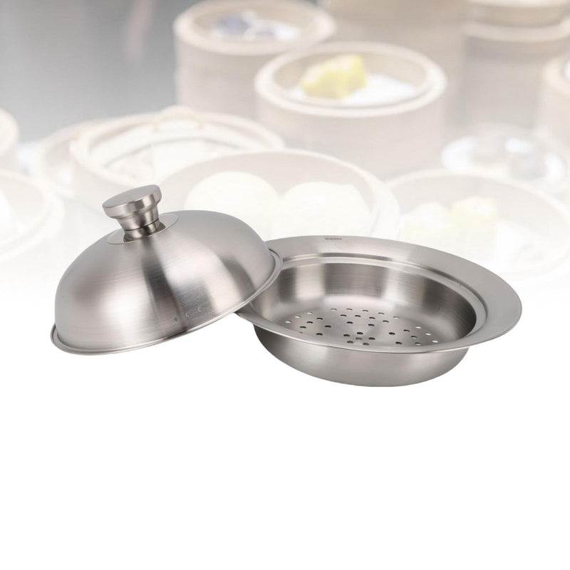 Food Steam Tray for Pot 304 Stainless Steel Flying Rustproof Multifunctional Steam Plate Noddle Drainer for Pot Kitchen Supplies