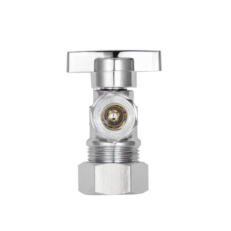 Heavy Duty Angle Stop Valve 1/2" Nom (5/8" OD) Comp x 3/8" OD Comp, 1/4-Turn Operation，High quality lead-free brass (2PCS) 2pcs (5/8" OD) Comp x 3/8" OD Comp