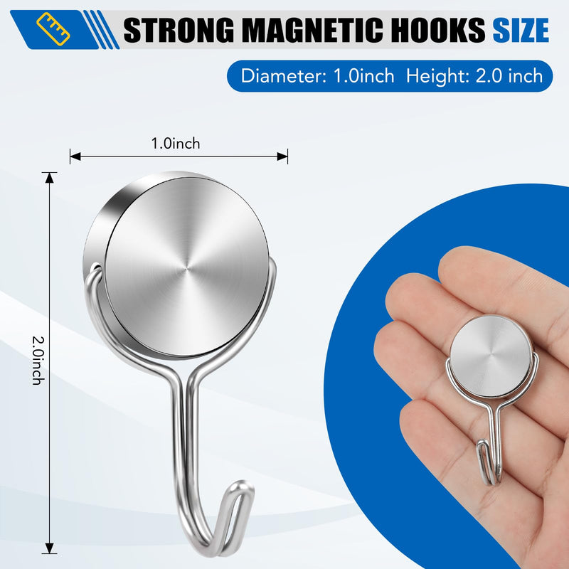 LOVIMAG Magnetic Hooks for Cruise Cabins, 60Lbs Swivel Magnetic Hooks Heavy Duty, Cruise Ship Essentials, Locker Accessories, Magnetic Hook for Classroom, Refrigerator, Hanging, Grill -6 Pack 6p