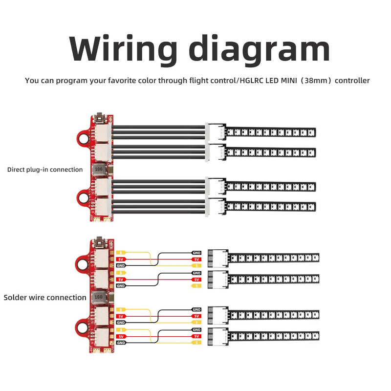 HGLRC LED MINI (38mm) 4PCS for FPV Racing Drone Quadcopter Drone