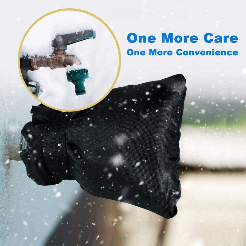 Outdoor Faucet Cover for Winter - Pro 7.1''W x 9.8''H Water Socks Freeze Protection Pipe Insulation Reusable Waterproof Insulated Spigot backflow Cover, Black (2) 2