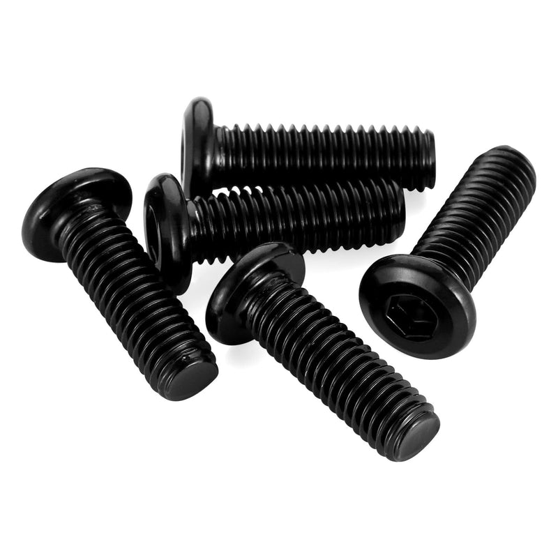 M6 x 12mm Socket Cap Allen Bolts, Flat Round Head Socket Cap Screws, Furniture Screws, Carbon Steel, Full Thread, Black Oxide Finish, 25 PCS M6 x 12mm