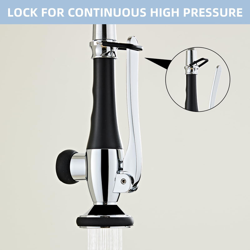 Kitchen Faucet Head Replacement, Kitchen Sink Sprayer Head with Ergonomic Handle, High Pressure Commercial Sink Faucet Sprayer for Utility and Home Use (Chrome) Chrome