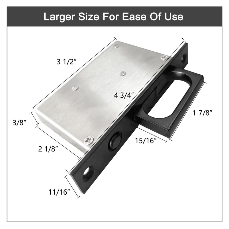 Pocket Door Edge Pull - Sliding Door Pull Handles Hardware,Pockets Hidden On The Side Pop-up Door Handles,Pull Ring is Larger and Easier to Use Black 1 Pack