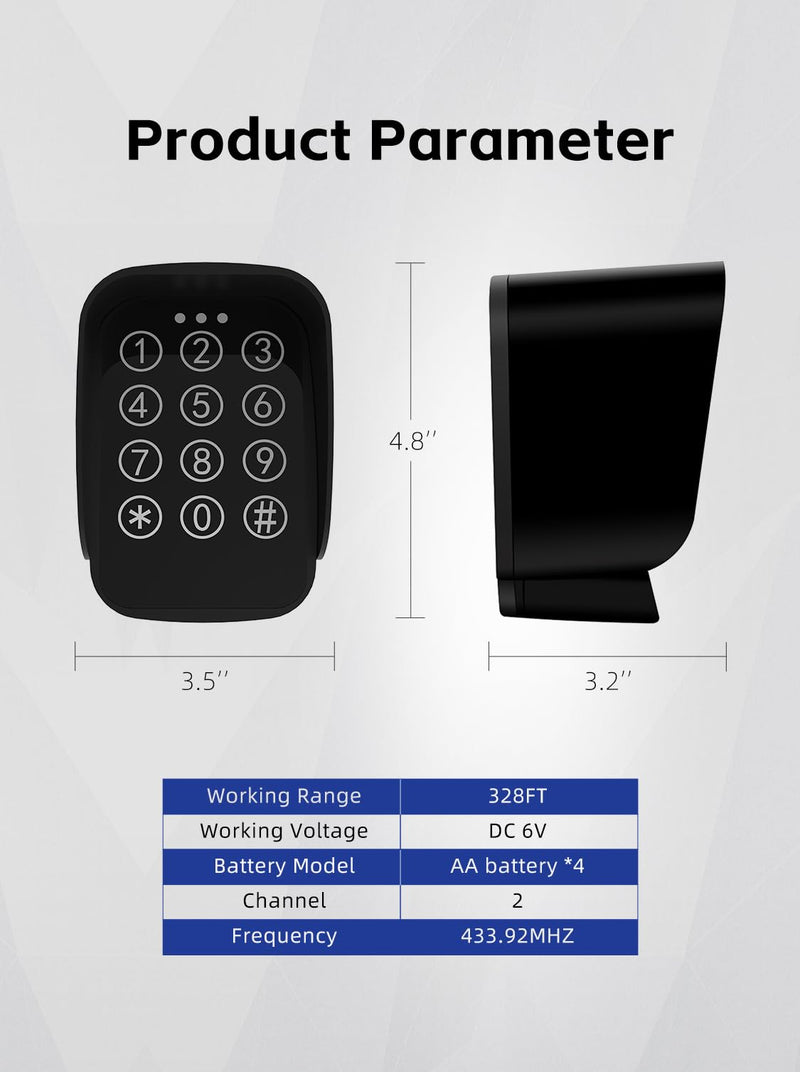 X X-HOUSE Touch Panel Wireless Keypad for X X-HOUSE & JUJIANG Automatic Swing Sliding Gate Opener, Wall Mounted Waterproof Keyless Entry Keypad, Digital Code Keypad Security Control