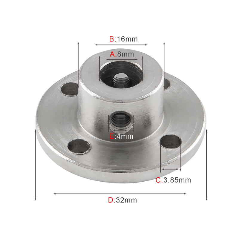 4 PCS 8mm Flange Shaft Coupling, Rigid Flange Coupling Motors Guide Shaft Support Coupler, High Hardness Coupling Connector Flanged Shaft Mount for DIY RC Model Motors 4PC