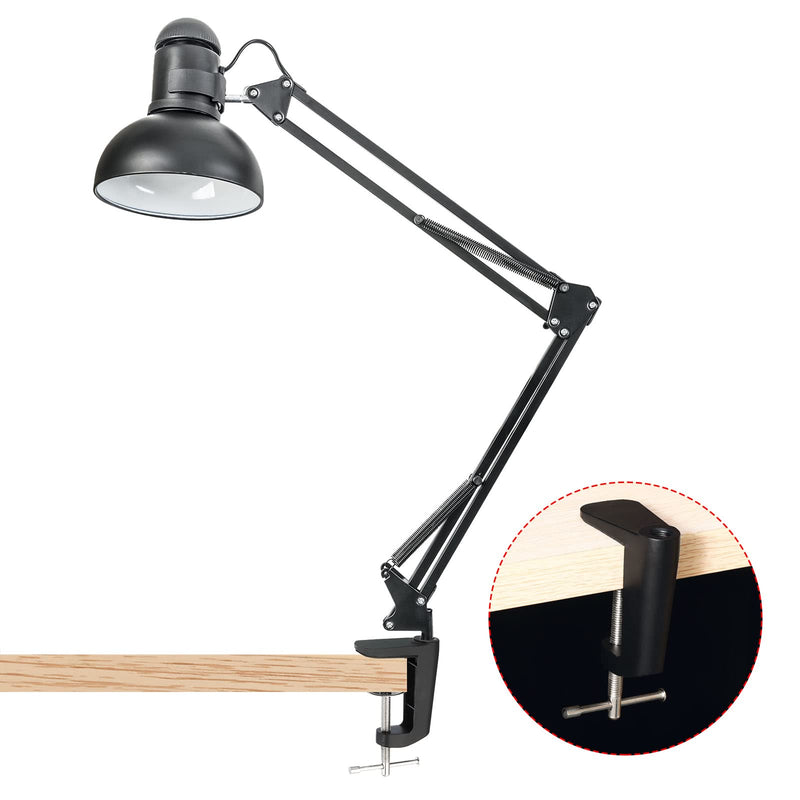 PATIKIL 0.29"/0.47" Hole Dia. Desk Table Mount Clamp, Universal C Shape Desk Clamp with Adjustable Screw for Microphone Arm Lamp Stand, White 1