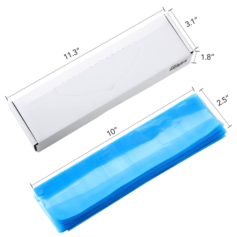 JMU 500pcs Dental Air Water Syringe Sleeves with Precut Opening, 2.5" x 10" Disposable Clear Plastic Protective Barrier, Blue 1