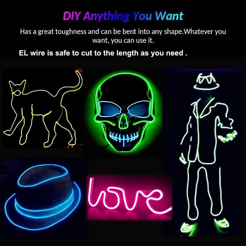 El Wire,5m Blue neon Wire Flash Electroluminescence, Cutting El Wire,Used for DIY Design, Various Holiday Party Decoration. (Blue, 5m)