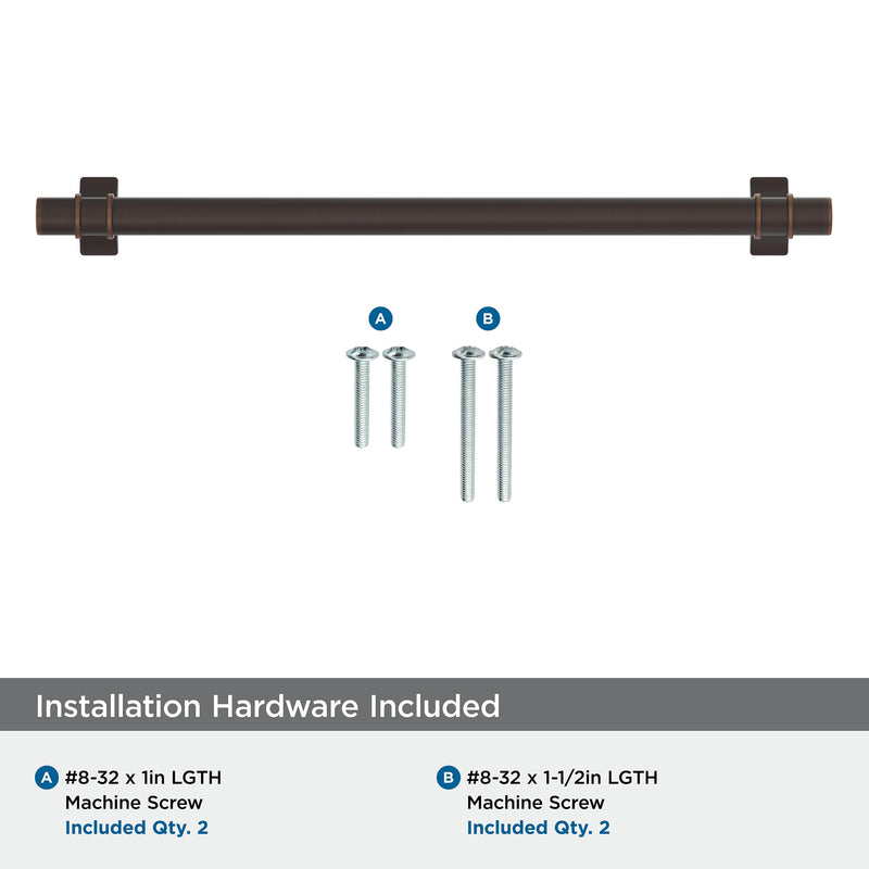 Amerock 8-13/16" Davenport Oil-Rubbed Bronze Drawer Pull | 8-13/16 inch (224mm) Center-to-Center Mounting Distance and 10-5/16 inches Overall Length, Durable Zinc Cabinet Hardware 8-13/16 Inch (224 mm) Center-to-Center Oil Rubbed Bronze