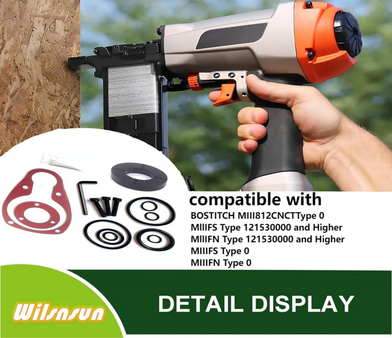 ORK6 Repair Kit, 105043 Bumper Compatible with Bostitch MIIIFN MIIIFS,MFIII, MF-200, MIII886, O-Ring Repair Kit, Nailer Rebuild, Flooring Stapler Repair Kit.