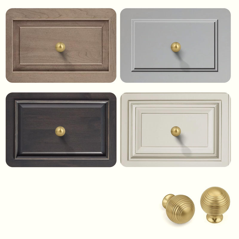 12 Pack Champagne Bronze Cabinet Knobs, Modern Round Ball Brass Knobs for Drawer Dresser Knobs, Solid Kitchen Cabinet Hardware, Diameter 1.18"(30MM) 12