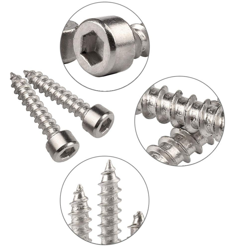 Fasteners Tools Nails Screws - Hardware Self Tapping Screws Metric Thread Stainless Steel Hex Socket Cap Screw M4 M5 M6 M4x12 (60pcs) Silver