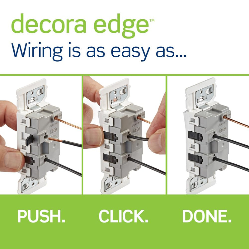 Leviton E5601-MW Decora Edge 15 Amp Single Pole Rocker Switch, 10-Pack, White 10 Pack