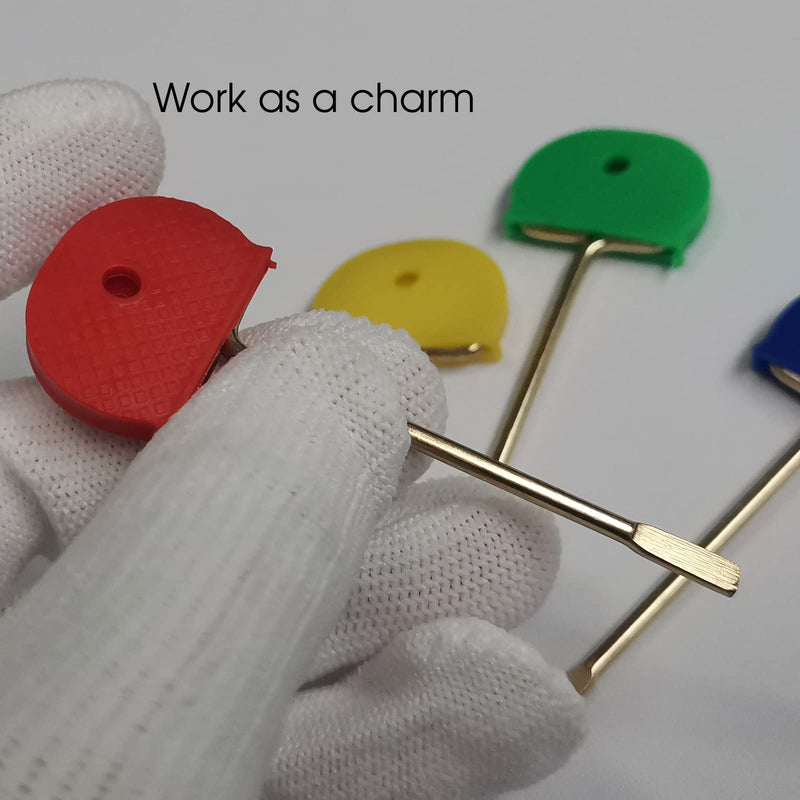 Bathroom/Bedrooom Door Key Emergency Key, Door Key Replacement Solid Key for Interior Door - 4 Pack (Gold with Cap) Gold with Cap - NewNest Australia