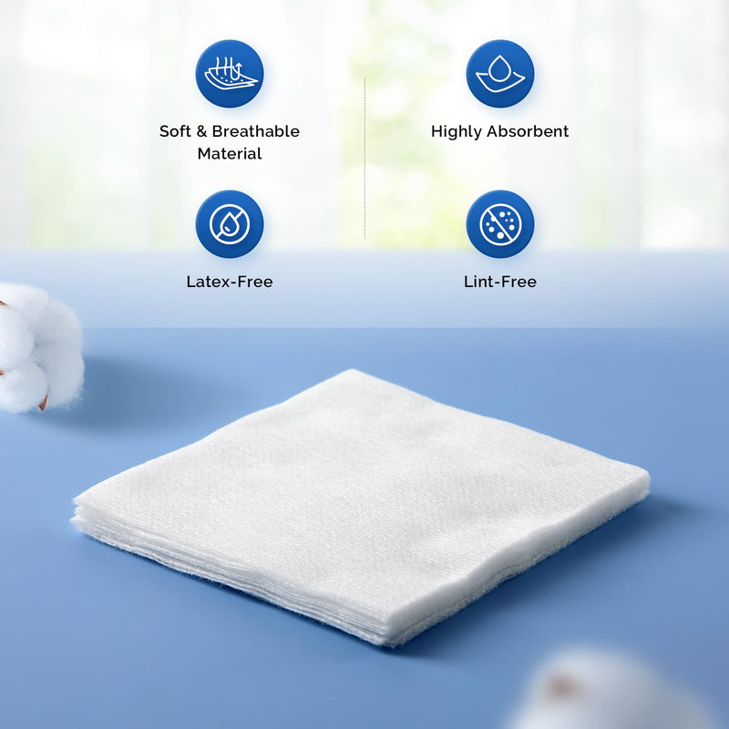 JMU Sterile Gauze Pads 2x2 Non-Woven, Highly Absorbent Sterile Gauze Sponges, 50 Packs, 100 Pcs Total 2"x2"