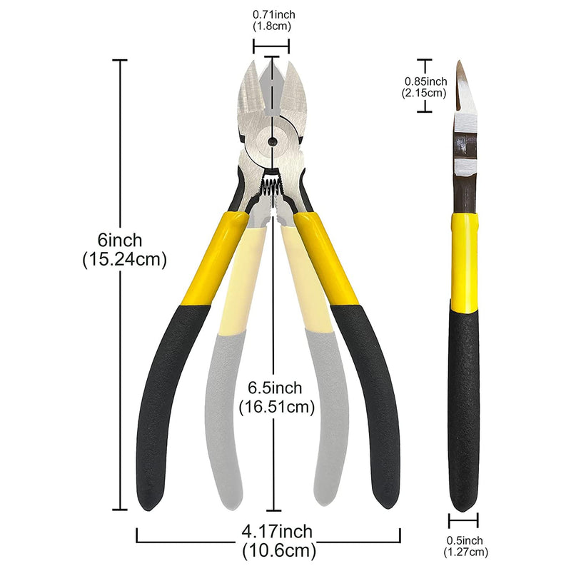 BOOSDEN Wire Cutters 2 Pack,6 inch Side Cutters, Flush Cutters, Ultra Sharp Precision Spring Loaded Cutting Pliers, Small Wire Cutters,Dikes Wire Cutters for Jewelry Making/Artificial Flowers/Crafting 6.5"x2 Pack