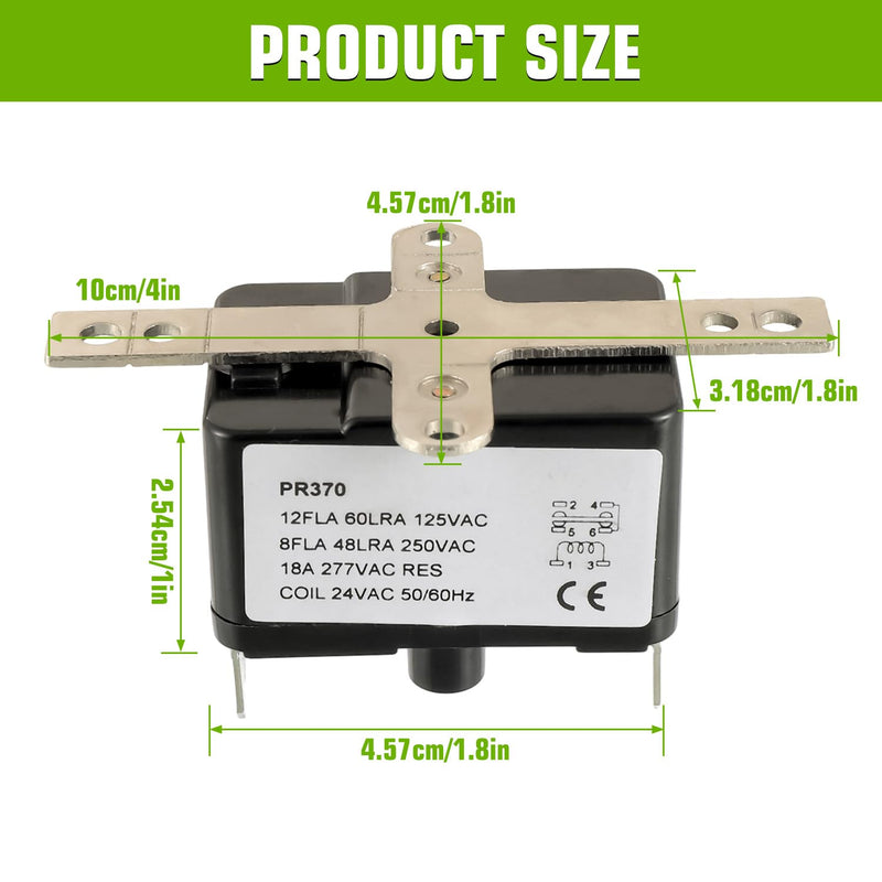 90370 Universal 24V AC Fan Relay, SPDT 24VAC 50-60Hz HVAC Refrigeration, Reliable Fan Control for Electromechanical Applications