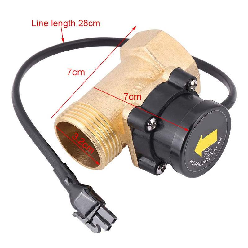 DEWIN Thread Water Flow Sensor Switch, Water Flow Switch Automatic Flow Switch HT-800 G1 Thread 220V Water Pump Flow Sensor Automatic Control Switch