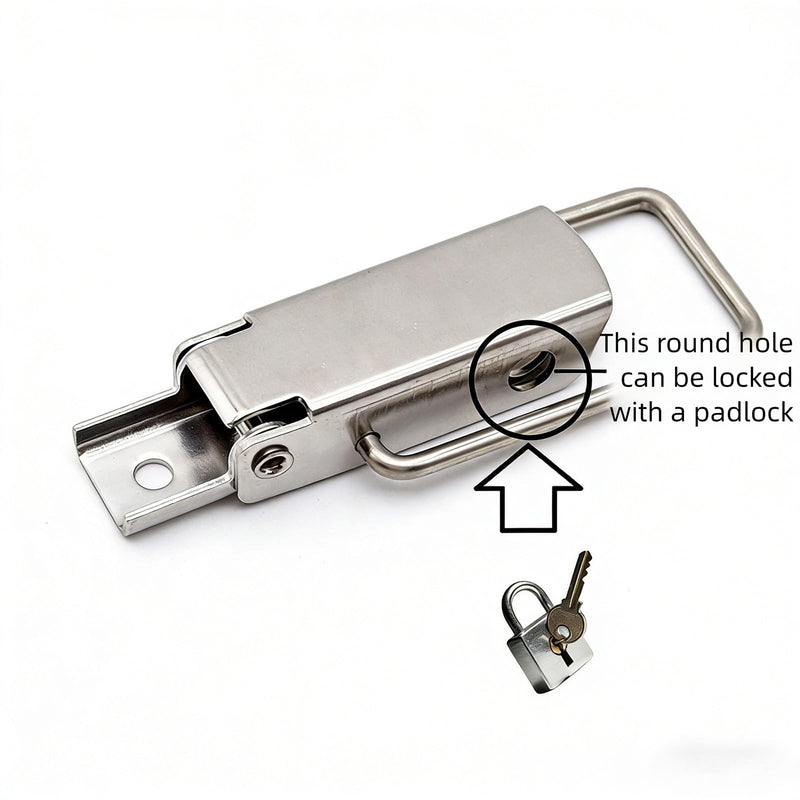304 Stainless Steel Toggle Latch with Lock Hole, Heavy Duty & Rustproof Metal Catch Clip for Toolbox, Case, Furniture & Storage – Easy Install, Polished Finish, Durable Hardware (2, Silvery) 2