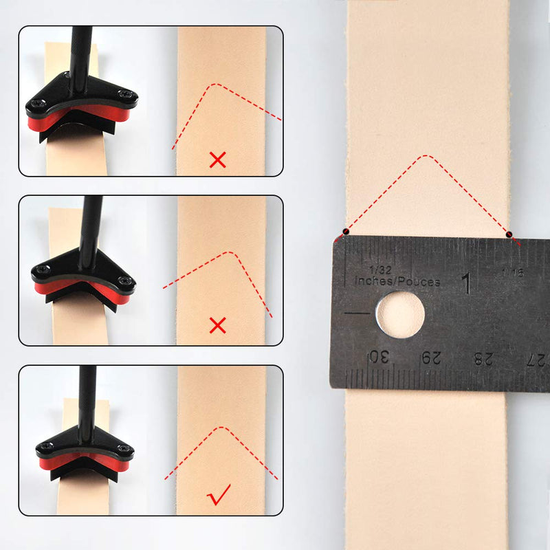 OWDEN Professional 3Pcs Leather Belt end Cutter Punch Set,Leather Corner Punch Set Triangle Shaped,Leather Strap Punch Tool Set,3 Sizes Leather Tool.