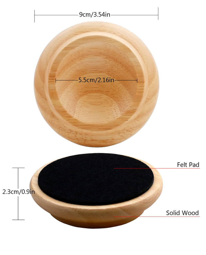 4 Pcs Solid Wood Upright Piano Caster Cups,Furniture Caster Cups,HilerPunk Sofas Beds Chairs Wheel Caster Cups Pads,with Non-Slip & Anti-Noise Felt Pads,for Hardwood Floor Protectors-Natural Wood HL-11