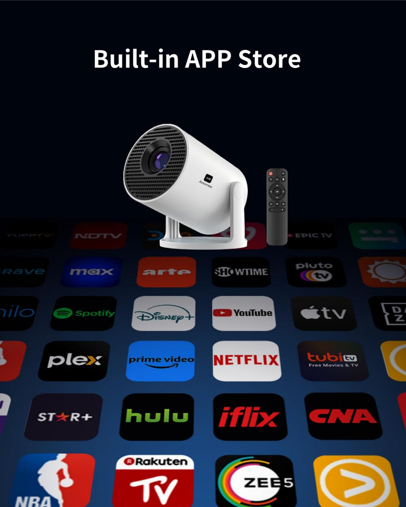 Mini Projector with Wifi and Bluetooth, Small Protable TV Movie Projector for Bedroom,LED Short Throw Phone Projector for iPhone with Full HD 1080P Auto Keystone HY300Pro +