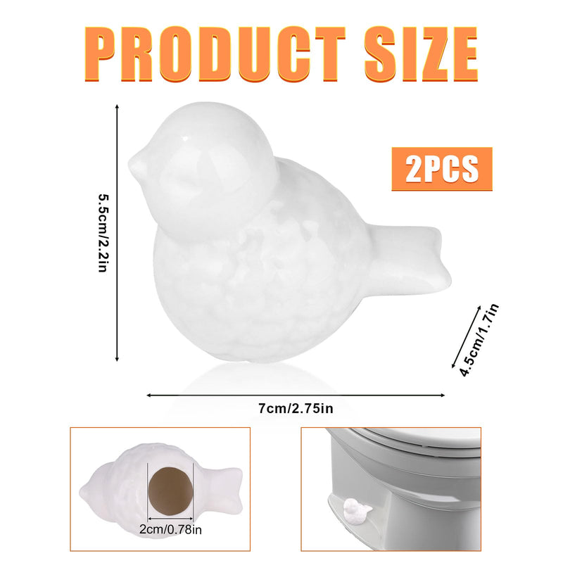 2pcs Ceramic Toilet Bolt Covers, Ceramic Cute Bird Covers Toilet Bolts Toilet Bolt Caps Easy installation Set for Bathroom Decor