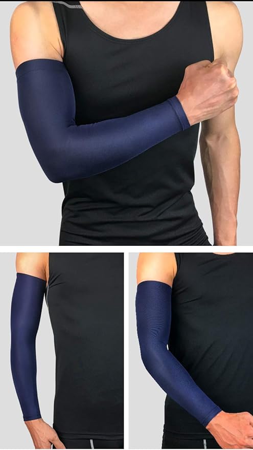 Koutei Arm Covers for Sports Pack of 2, Solid Color, Anti-Slip, UV Protection, Arm Cover, Arm Sleeves, Cooling, Sweat-Absorbent, Quick-Drying, UV Protection, Sunscreen Cover, Silicone Included - NewNest Australia
