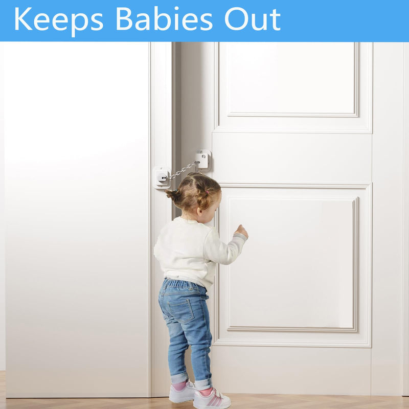 YEYA Cat Door Latch & Stopper-Adjustable Strap from 1.5" to 10", 2-Pack Door Holder & Prop to Keep Door Open for Cats, No Tools Required White 2 Pack