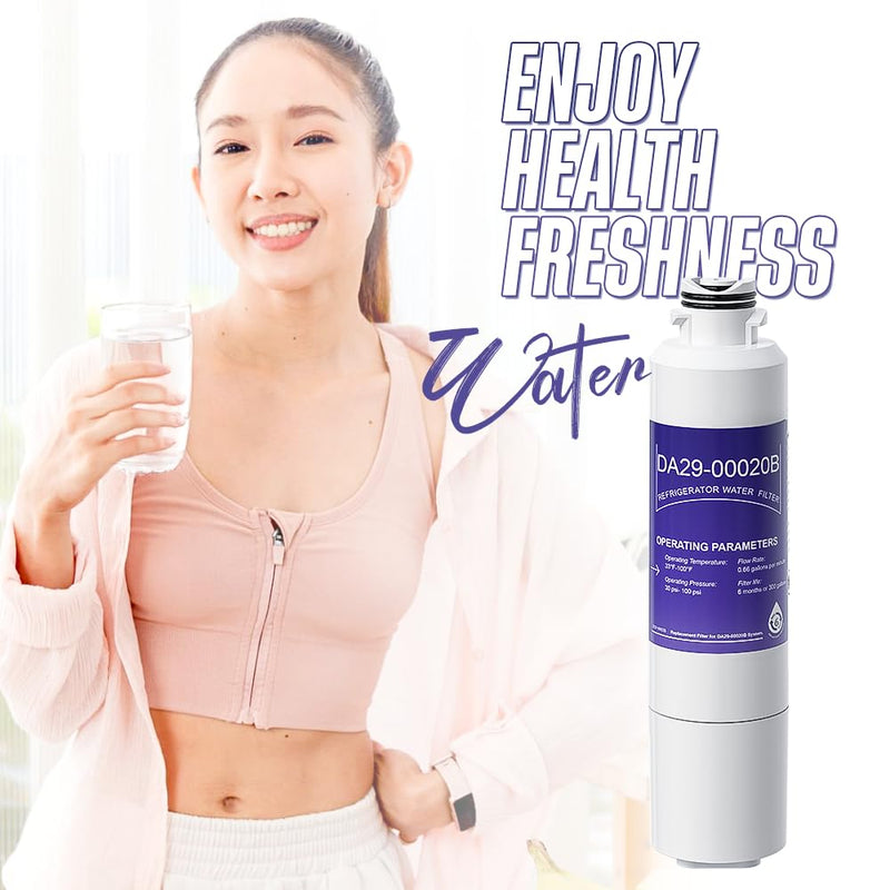 DA29-00020B HAF-CIN/EXP Water Filter Compatible With Samsung DA29-00020A HAF-CIN EXP DA29-00020B-1 RF28HMEDBSR RF263BEAESR DA97-08006A-1, 4 Pack