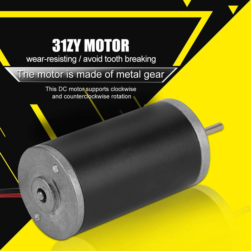 31ZY Permanent Magnet Motor, 6V/12V/24V 3500-8000RPM Permanent Magnet DC Motor Electric Brushed Motor CW/CCW (12V 8000RPM) 12V 8000RPM