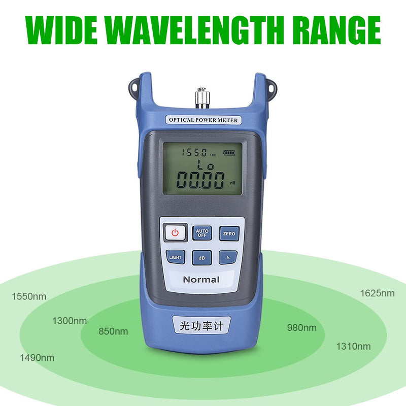 Optical Power Meter Tester-High Fiber Optical Power Meter High Sensitivity Power Meter Adapter with FC/SC Connector,48 Hours Super Long Standby Time