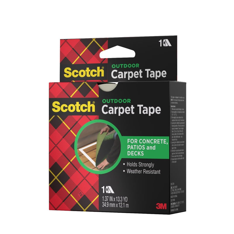 3M Scotch Double-Sided Carpet Tape 1.3 in x 40 ft Rolls - 3 Pack