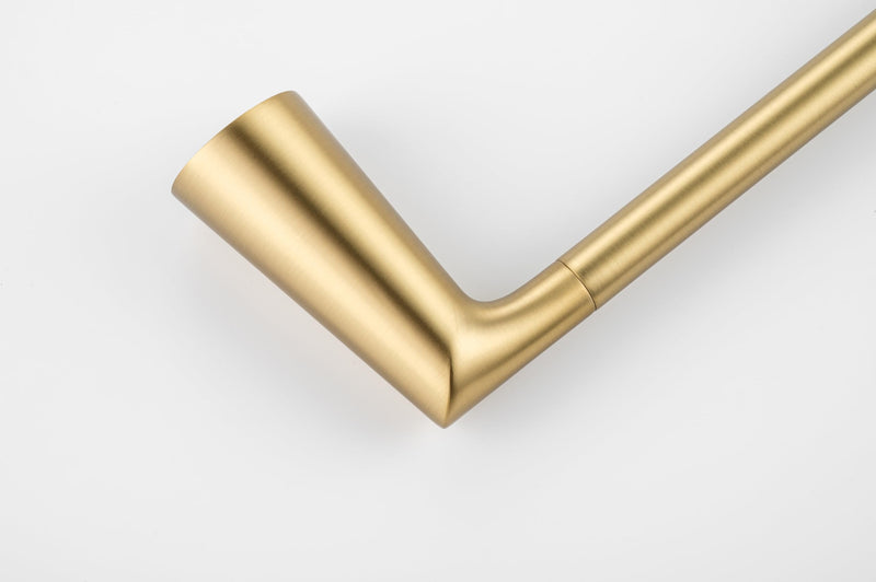 Wall-Mounted Towel Bar- Inspire Series, Heavy Duty, Rustproof Zinc Alloy and SUS201 Hand Towels Holder for Bathroom and Kitchen, Modern Towel Rack Hanger with High Weight Capacity - (Brush Gold) Brush Gold
