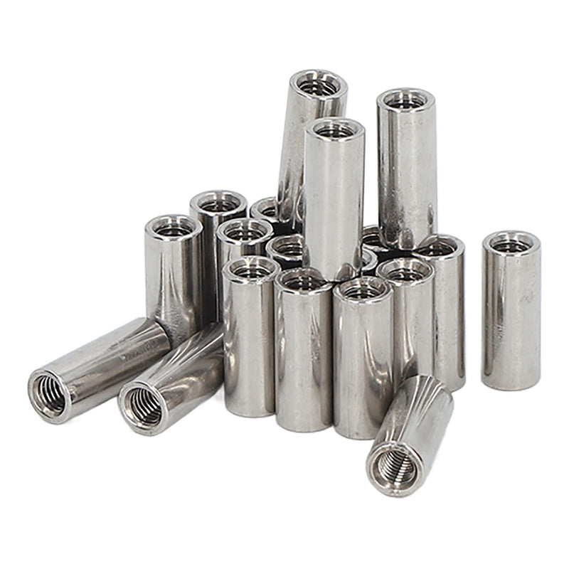 20Pcs M5 Stainless Steel Coupling Nuts Round Female Thread Rod Connector Nut for Connection