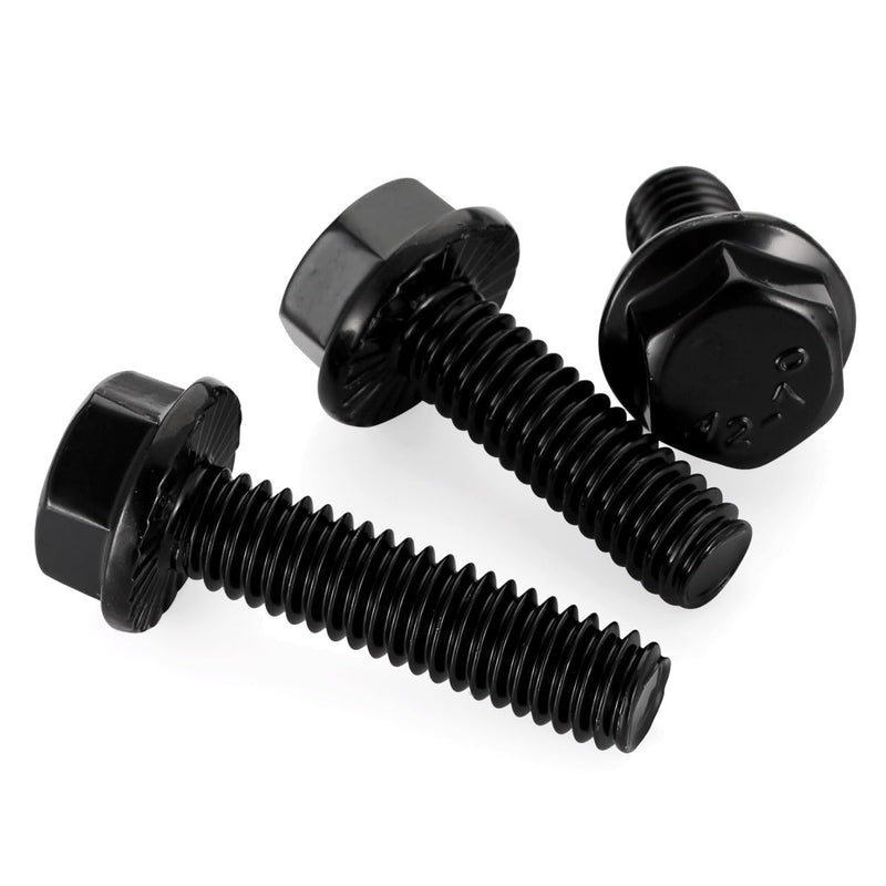 5/16-18 x 1" Flanged Hex Head Bolts Flange Hexagon Screws, Stainless Steel A2 Black Finish, DIN 6921, 15 PCS 5/16-18 x 1"