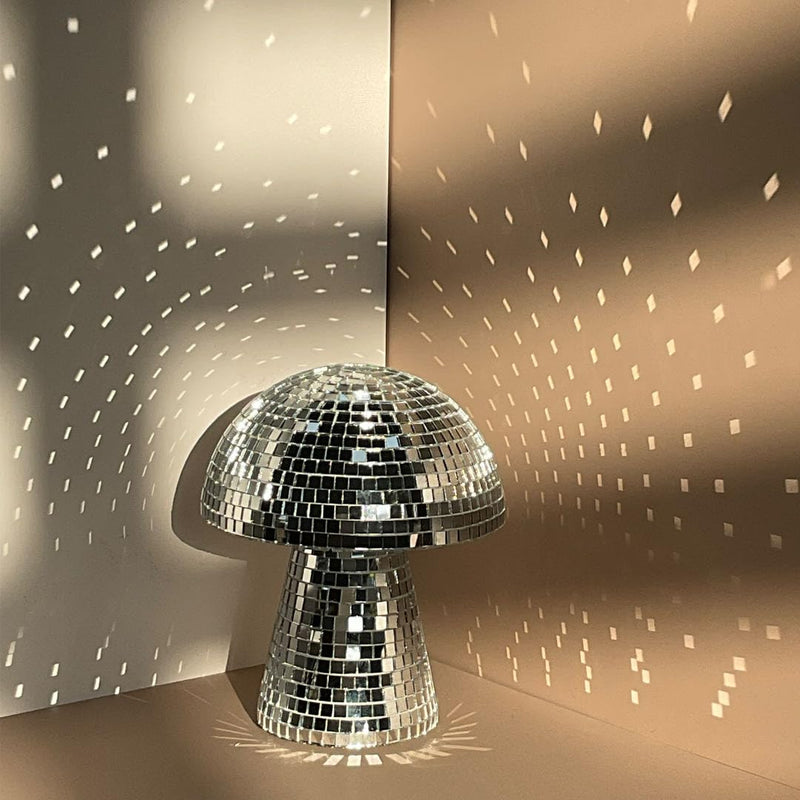 Creative Mushroom Disco Ball for Party, Table Decor Mirror Retro Handmade Disco Ball Mushroom Shape Home Art Decorations,Bar Ornaments(Silver, S(5.9'')) S(5.9'') Silver